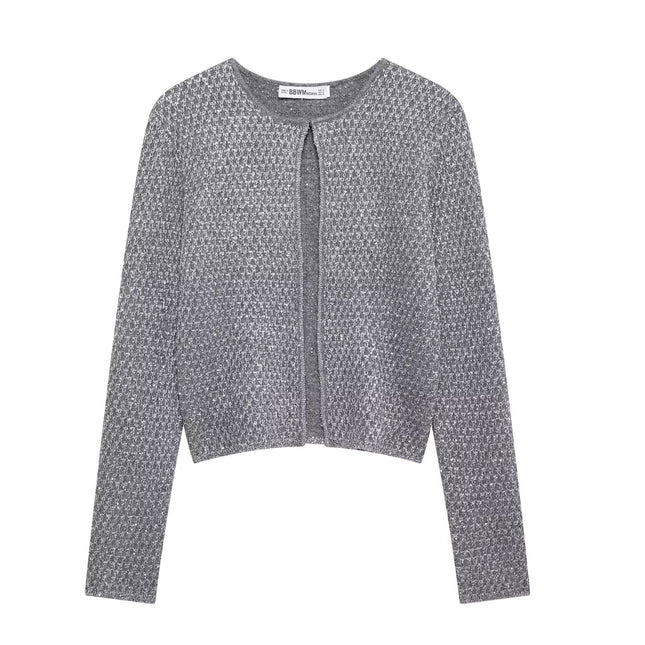 Fashionable Beads Decoration Knitted Coat