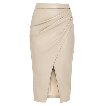 Leather Slim Fit High Waist Casual Tight Skirt