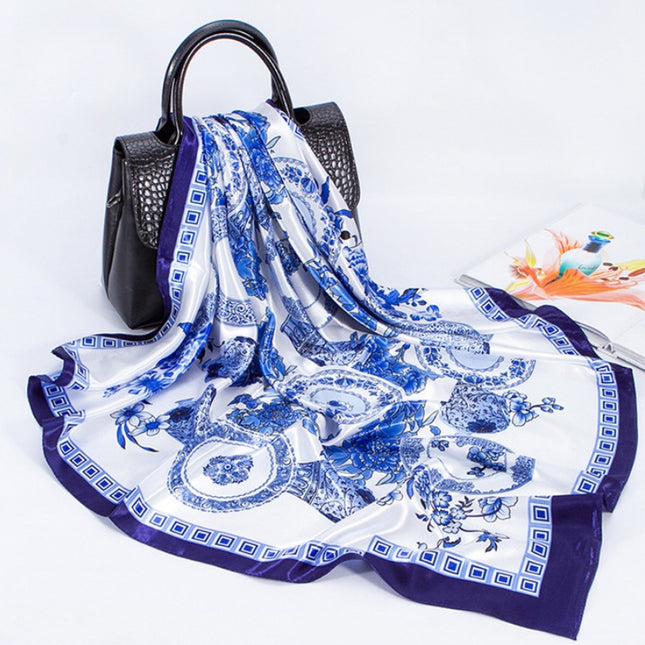 Digital Printed Square Silk Scarf