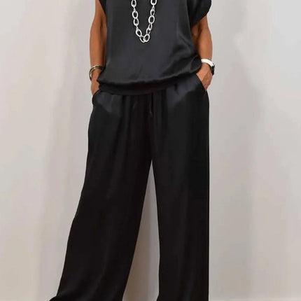 Loose Shirt Wide Leg Pants Casual Suit
