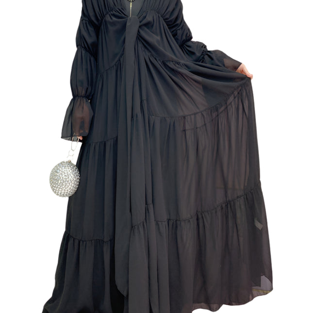 High Waist Puff Sleeve Abaya