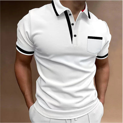 Casual Square Collar Double Buckle Short Sleeve