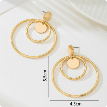 Multi-Layer Circular Earrings, New Fashionable And Trendy