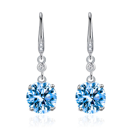 Luxury Round Single Diamond Hook Earrings