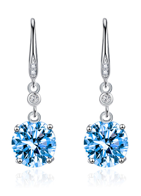 Luxury Round Single Diamond Hook Earrings