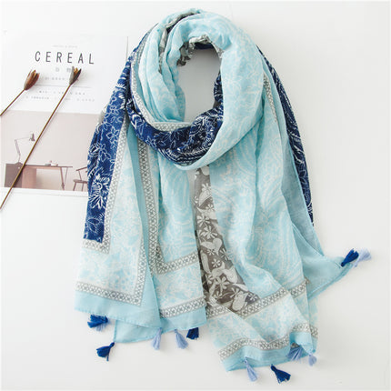 Japanese Style Artistic Cotton and Linen Scarf Bohemian Cashew