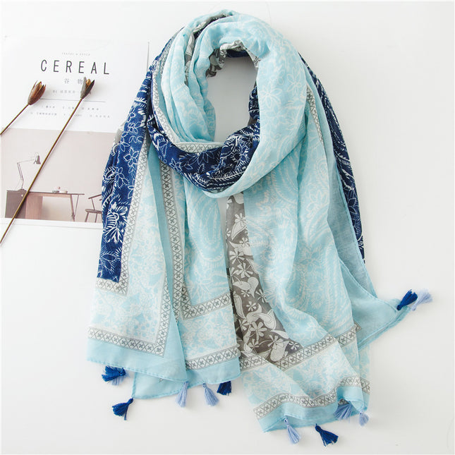 Japanese Style Artistic Cotton and Linen Scarf Bohemian Cashew