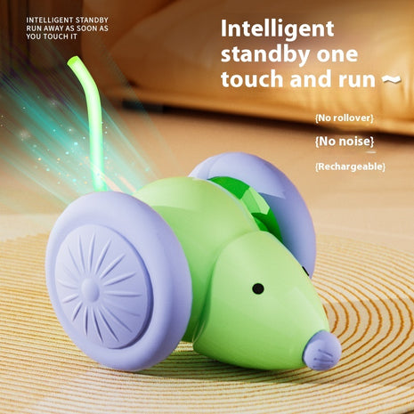 Electric Interactive Automatic Teaser Mouse with Intelligent Obstacle Avoidance Pet Toys