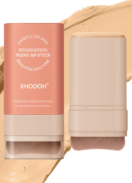 KHOOOH Eraser Stick Foundation with Brush | Full Coverage Concealer & Blendable Foundation