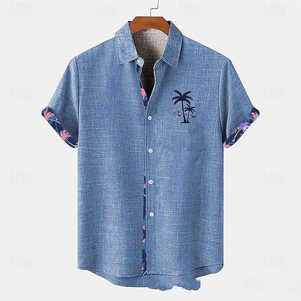 Ocean Fish Pattern Lapel Loose Casual Short Sleeve