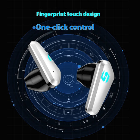 Gaming Sports TWS Wireless Headset with Fingerprint Touch & Noise Reduction