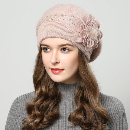 Rabbit Fur Knitted Woolen Cap
