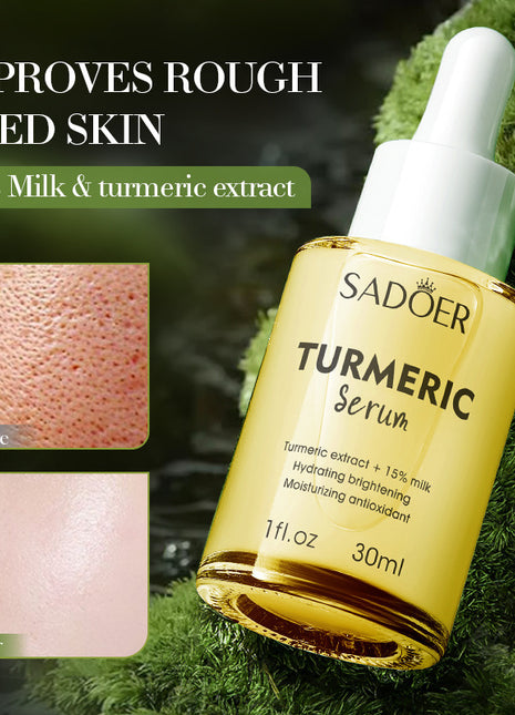 SADOER Solución de leche de cúrcuma para el cuidado facial | Esencia facial hidratante antioxidante