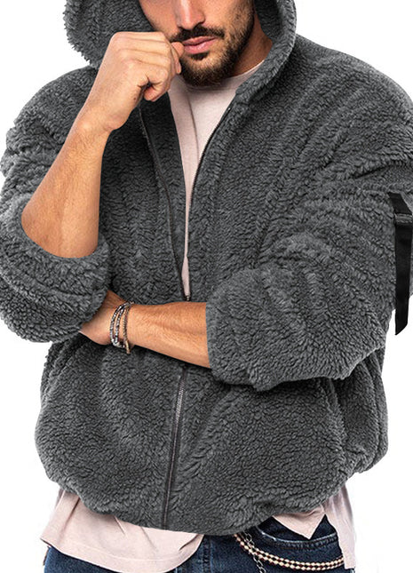 Chaqueta Casual de Hombre Bejirog con Cremallera y Capucha de Doble Cara para Invierno