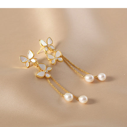 Exquisite Butterfly Long Tassel Earrings