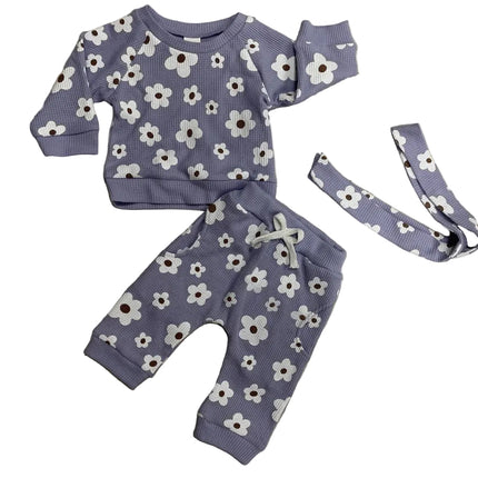 Baby Waffle Knit Sweater & Pants Set - (Height 70–110 cm)