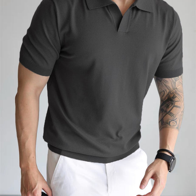 Summer Men's Cool Loose Lapels T-shirt