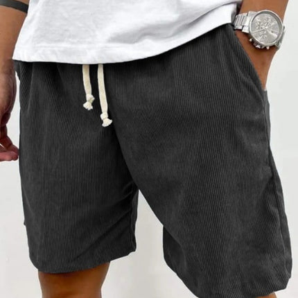 Lace-up Corduroy Casual Shorts
