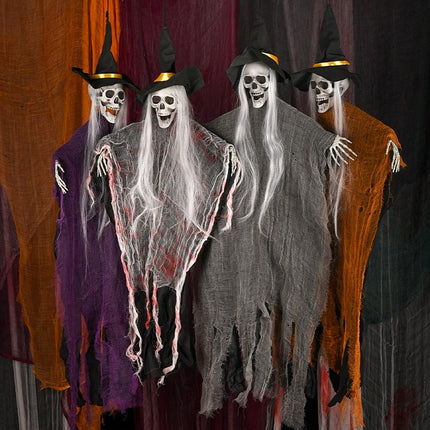 Halloween Skull Hanging Ghost White Hair Band