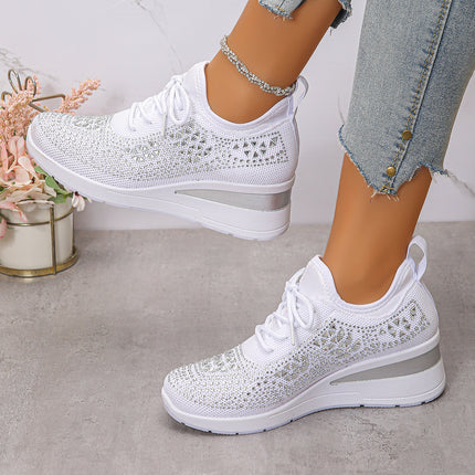 Rhinestone Lace Up Commuter Shoes