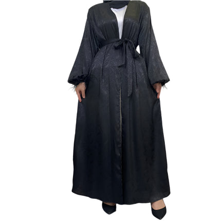 Satin Feather Abaya