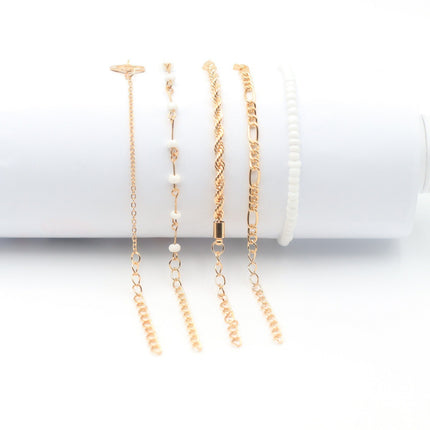 Moon Creative Rice Bead Bracelet Set 5 Piece