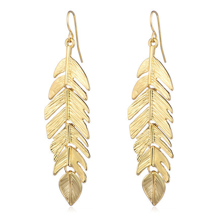 Tassel Leaf Long Earrings