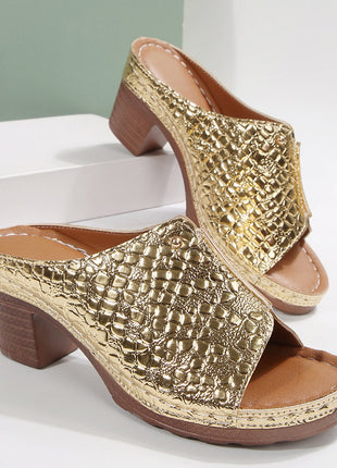 Women's Peep Toe Slippers Plus Size Wedge Sandals