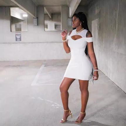 Bandage Skirt Tight Temperament Elegant White Dress