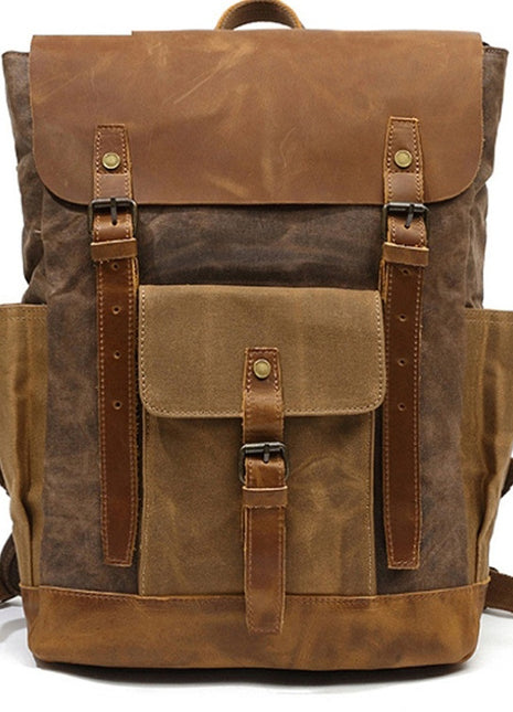 Mochila de Lona Vintage | Mochila Impermeable para Portátil y Viaje