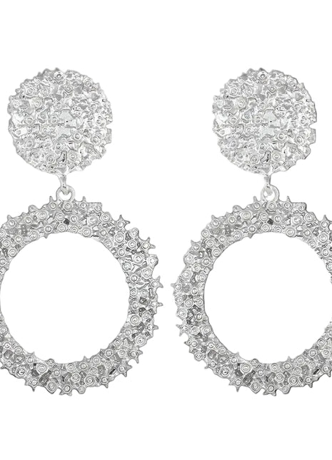 Simple Relief Flower Earrings