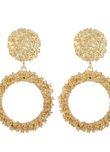 Simple Relief Flower Earrings