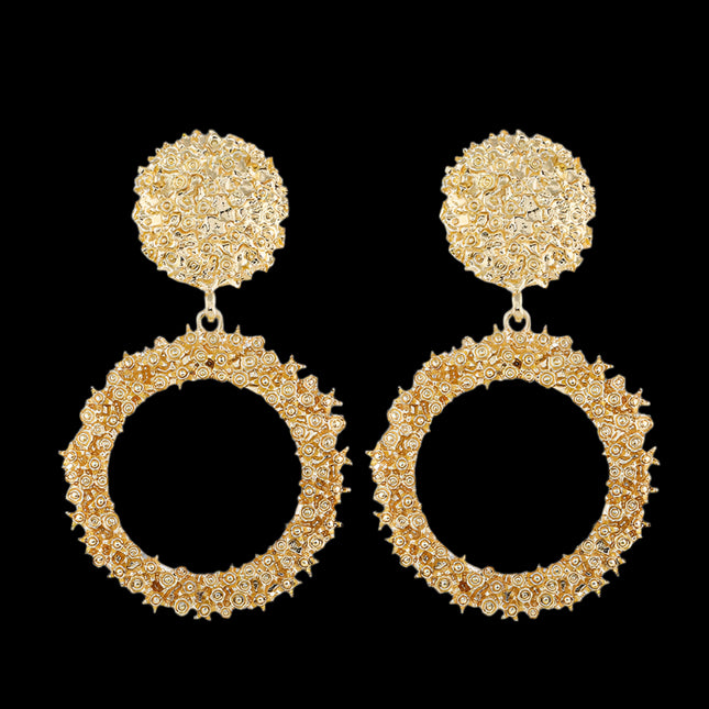 Simple Relief Flower Earrings