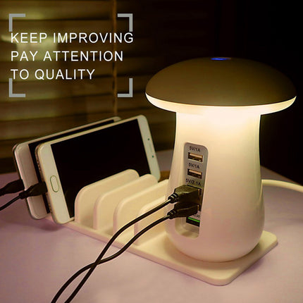 Mushroom Charging Dock Station LED Light Lamp 5-Port