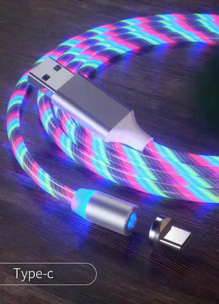 マグネット式2mケーブル マグネット急速充電 照明付きMicro USBケーブル LED