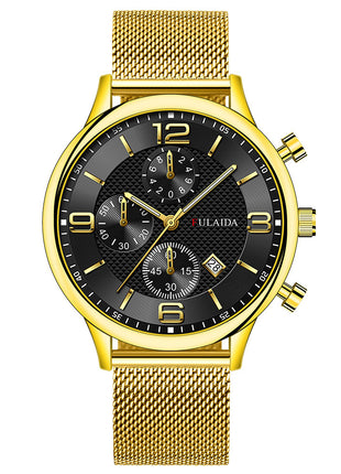 Mesh Strap Calendar Quartz Watch