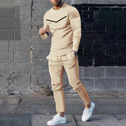 Round Neck Long Sleeve T-shirt Trousers Suit