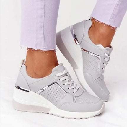 Plus Size Casual Platform Lace-up Wedge Shoes