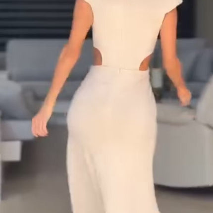 Sleeveless V-neck Cross Stretch Dress