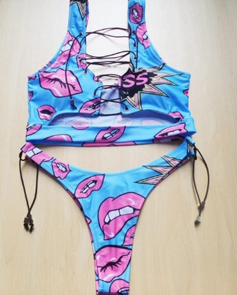 Lace Up Thong bikini set two pieces Bikini