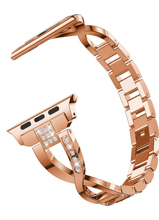 X字型チェーンメタルダイヤモンドウォッチバンド Apple対応