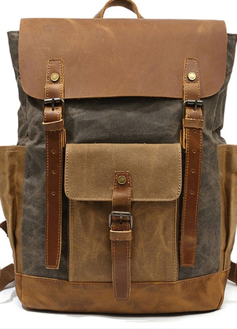 Mochila de Lona Vintage | Mochila Impermeable para Portátil y Viaje