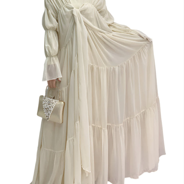 High Waist Puff Sleeve Abaya