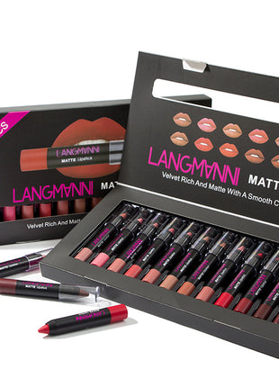 LANGMANNI マットリップスティック12色セット