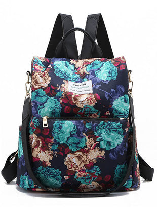 Floral Urban Casual Backpack | Waterproof Women's Everyday Travel Bag