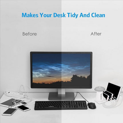 Mushroom Charging Dock Station LED Light Lamp 5-Port