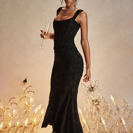 Mozision Off-shoulder Backless Evening Dress