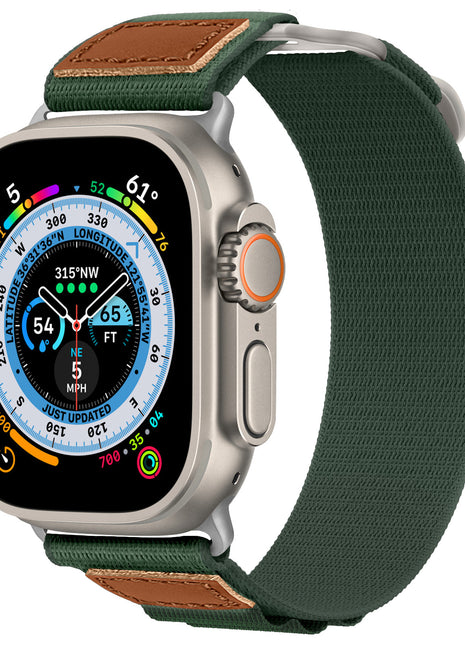 Nylon Woven Leather Watch Band for Apple Watch