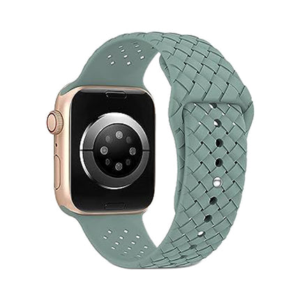 Woven Pattern Silicone Strap Applicable with Apple Smart Watch