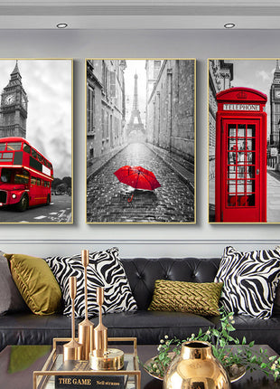 London Street 3枚組 - 70x100 cm